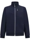 Boggi Milano Zip-up Scuba Sweatshirt In Blau