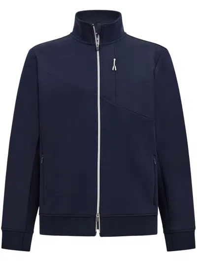 Boggi Milano Zip-up Scuba Sweatshirt In Blau