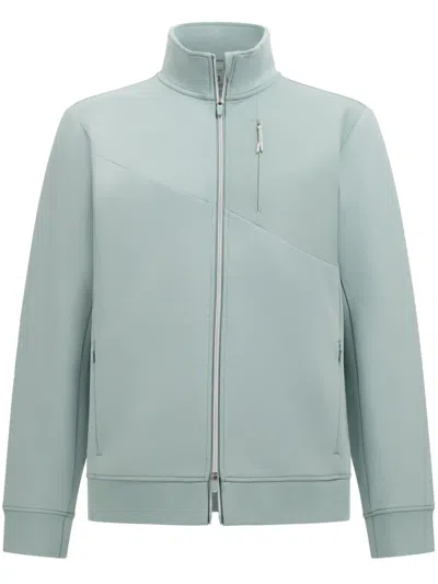 Boggi Milano Zip-up Scuba Sweatshirt In Green