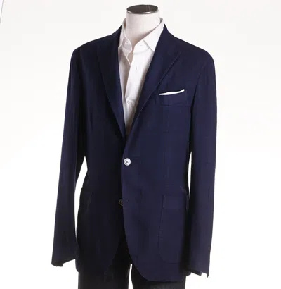 Pre-owned Boglioli $1425  Navy Blue Check Wool 'k Jacket' 40 R (eu 50) Sport Coat