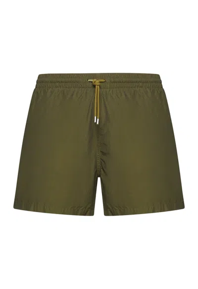 Boglioli Army Green Techincal Bermuda Swimsuit In Dark Green