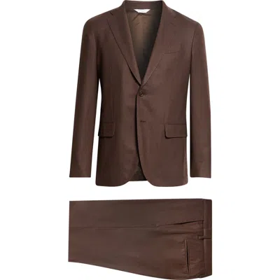 Boglioli B-line Virgin Wool Suit In Brown