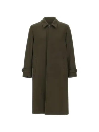 Boglioli Back-pleat Loden-style Coat In Green