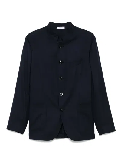 Boglioli Band-collar Blazer In Blue