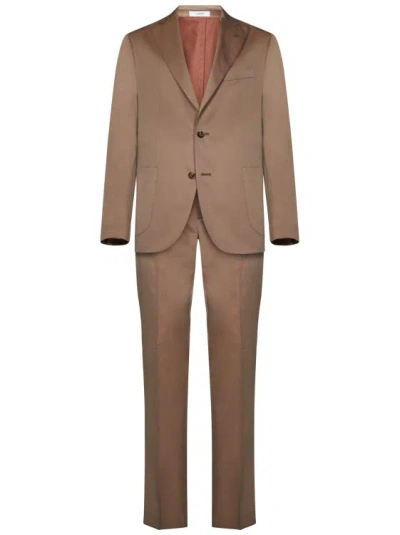 Boglioli Beige Cotton Suit In Brown