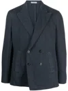 Boglioli Cashmere Blend Double-breasted Jacket In Black