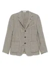 Boglioli Black Linen Blend Single-breasted Blazer In Gray