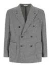 Boglioli Double -breasted Blazer Pied De Poule In Gray
