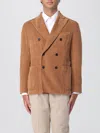 Boglioli Velvet Double-breasted Jacket In Brown