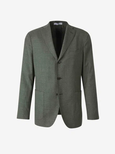 Boglioli Blazer Plain Wool In Green
