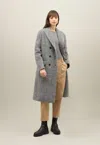 Boglioli Blended Alpaca Double-breasted Coat In Grey