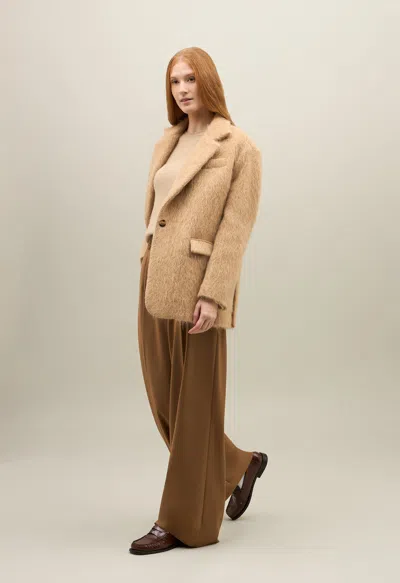 Boglioli Blended Alpaca Otta Blazer In Beige