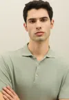 Boglioli Honeycomb Cotton Short-sleeve Polo In Mint Green