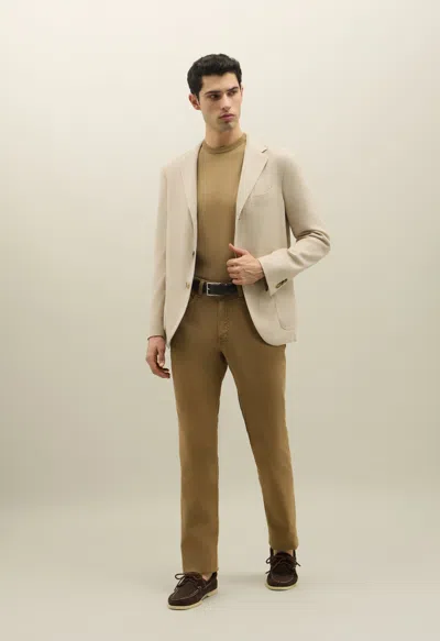 Boglioli Blended Soft Cotton Dover Jacket In Warm White