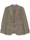 Boglioli Brown Tailored Houndstooth Jacket In Brown