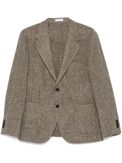Boglioli Brown Tailored Houndstooth Jacket