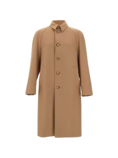 Boglioli Button Pocket Coat In Brown