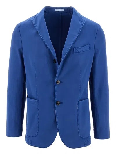 Boglioli Twill Single-breasted Tailored Jacket In Blue