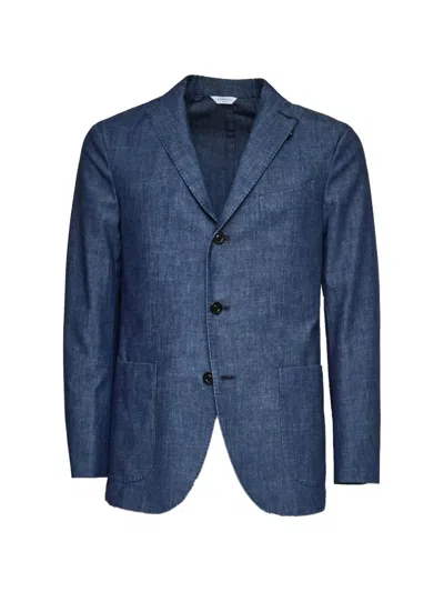 Boglioli Buttoned Blazer In Blue