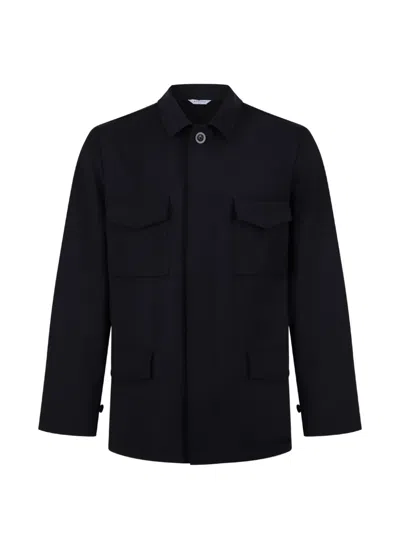 Boglioli Buttoned Flap Jacket In Black
