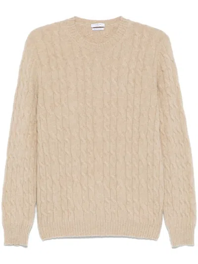 Boglioli Cable-knit Sweater In Beige