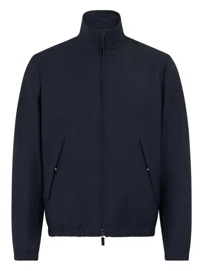Boglioli Canvas Bomber Jacket In Blue