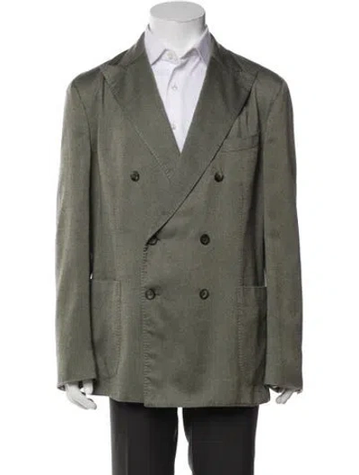 Pre-owned Boglioli Cashmere Peacoat In Green