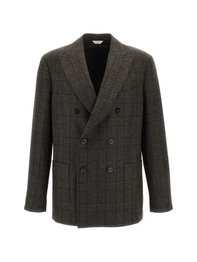 Boglioli Check Double-breasted Jacket In Brown