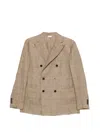 Boglioli Check-pattern Double-breasted Blazer In Brown