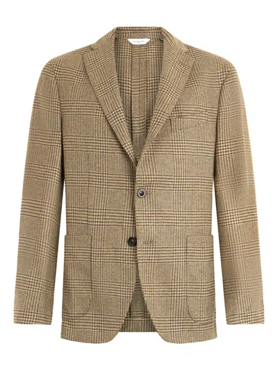 Boglioli Check-pattern Two-button Blazer In Brown