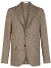 Boglioli Check-pattern Wool Blazer In Brown