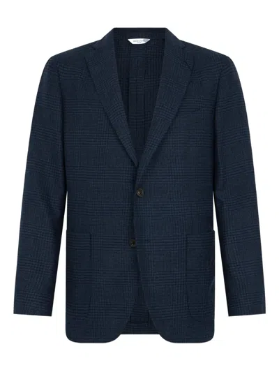 Boglioli Check Single-breasted Jacket In Blue