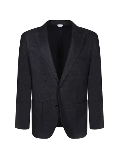 Boglioli Check Single-breasted Blazer In Blue