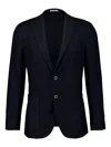 Boglioli Plaid Motif Blazer In Black