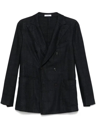 Boglioli Checked Blazer In Blau