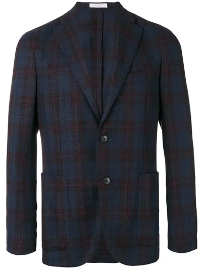 Boglioli Checked Blazer In Blue