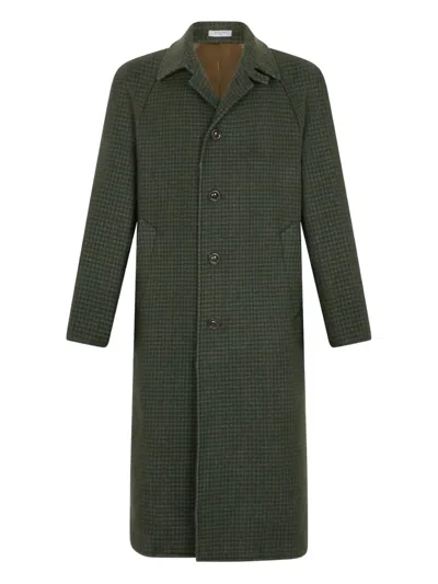 Boglioli Checked Raglan-sleeve Coat In Green