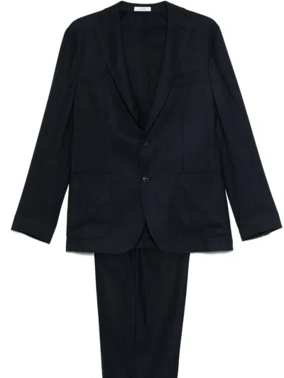 Boglioli Prince Of Wales-pattern Suit In Blue