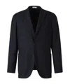Boglioli Navy Blue Wool Jacket In Black