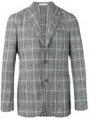 Boglioli Checked Two-button Blazer In Gray