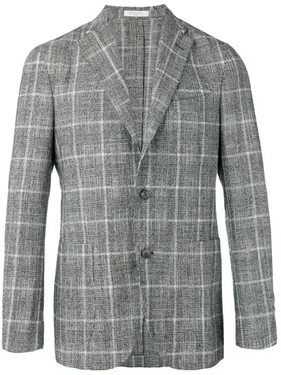 Boglioli Checked Two-button Blazer In Gray