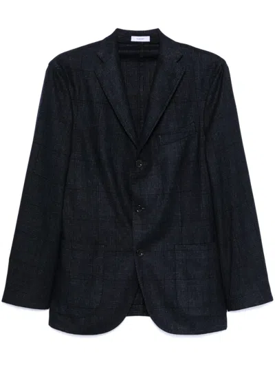 Boglioli Checkered Blazer In Blue