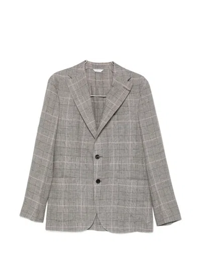 Boglioli Check-pattern Blazer In Gray