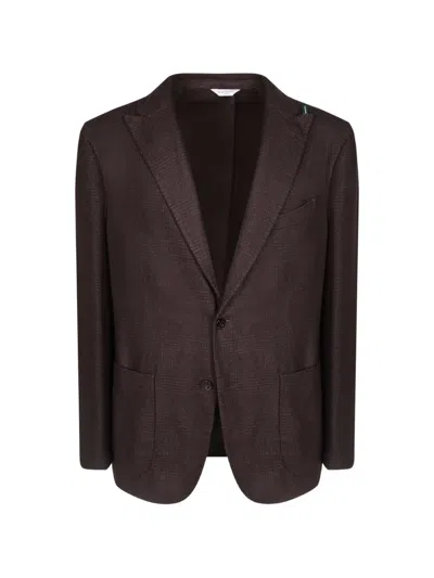 Boglioli Check-pattern Notched-lapels Blazer In Brown