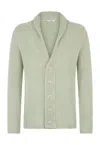 Boglioli Chunky Cotton Cardigan In Mint Green