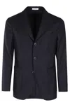 Boglioli Classic Blue Virgin Wool Jacket With Lapel Neckline In Blue