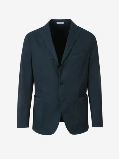 Boglioli Plain Cotton Blazer In Green