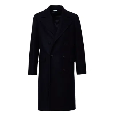 Boglioli Classic Loden Coat With Button Closure And Structured Silhouette In Black