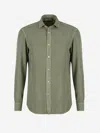 Boglioli Long-sleeve Piqué Cotton Shirt In Military Green