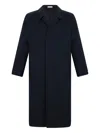 Boglioli Long Sleeve Coat With Notched Lapel And Vent In Blue